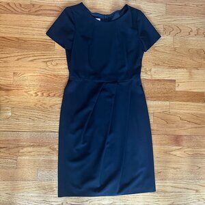 Armani Short Sleeve, Black, Wool, Sheath Midi Dress, size 6